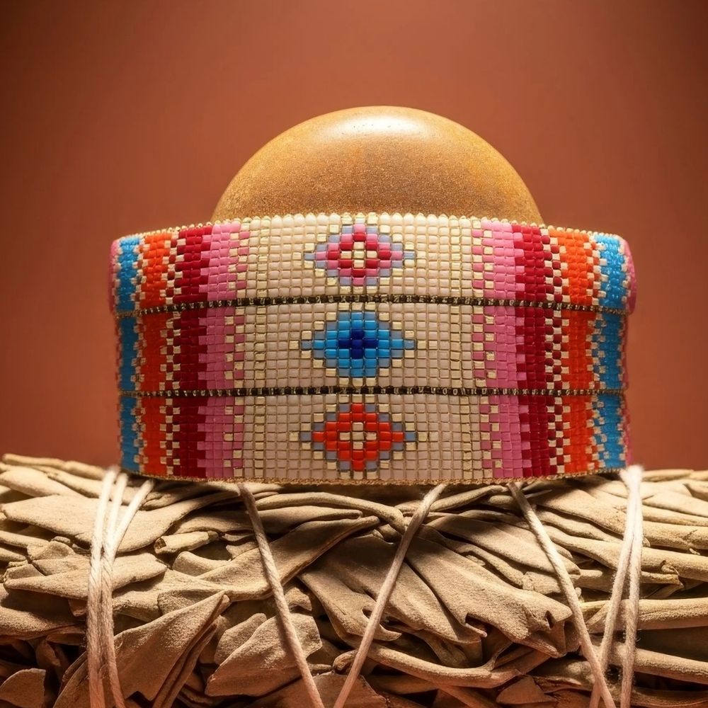 Bracelet amérindien Thunderbird en cuir - France
