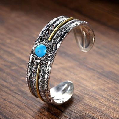 Bracelet homme en or avec pierre Malachit verte | Sprezzi Fashion