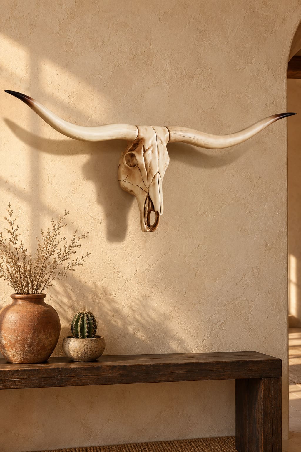 Crane de Bœuf Déco – Blanc à Pointes Noires