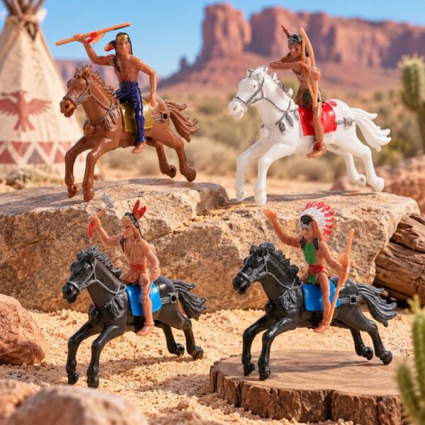 Figurines Amérindien à Cheval