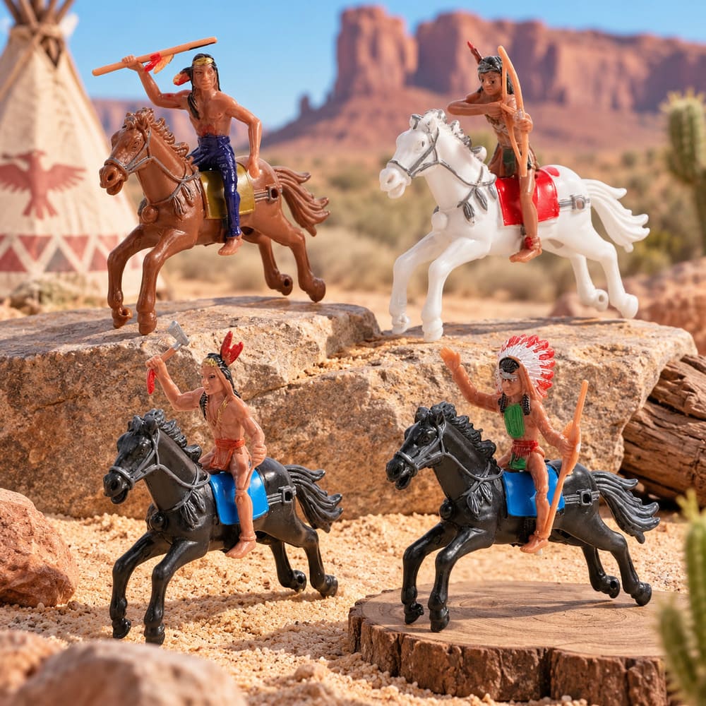 Figurines Amérindien à Cheval
