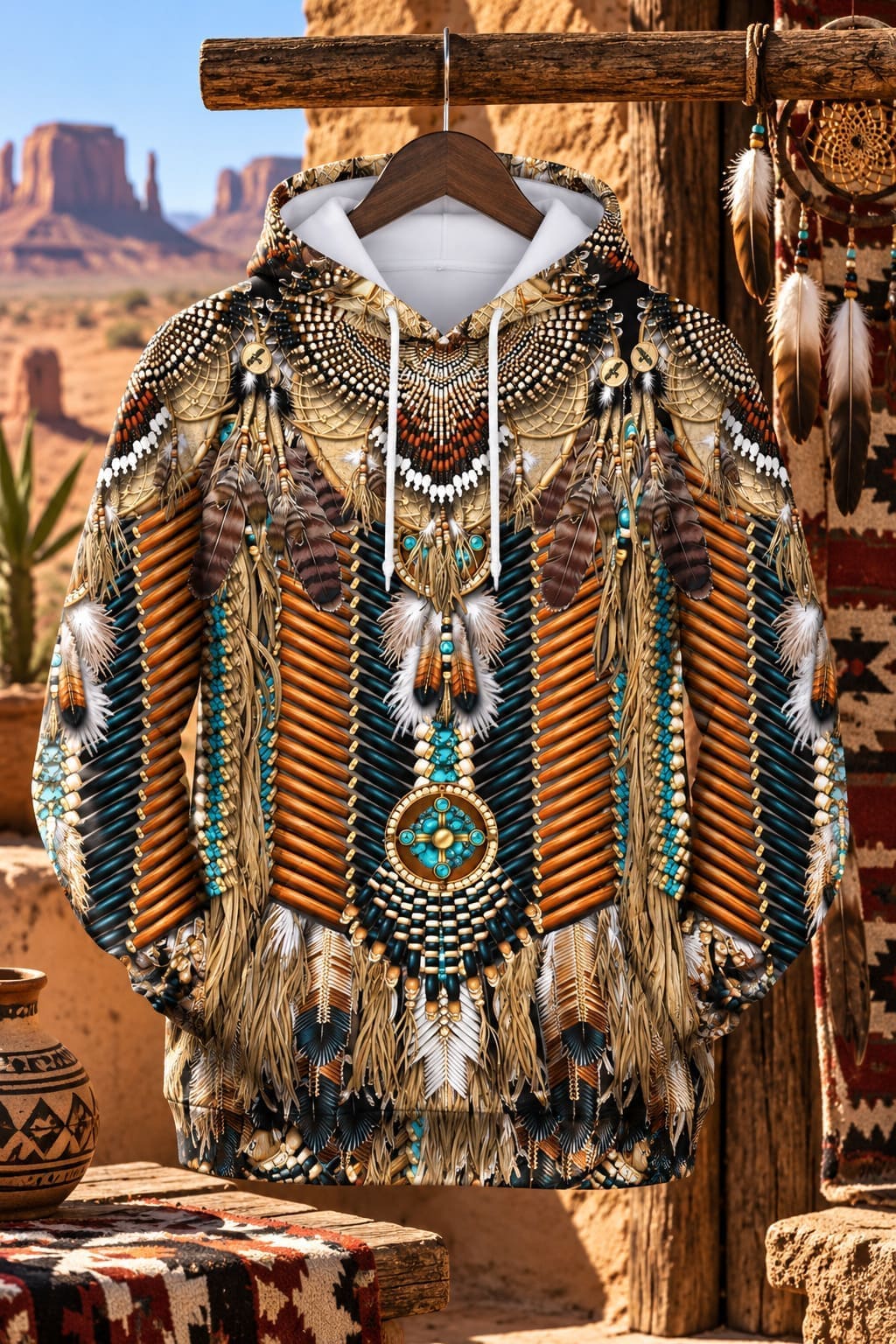 Pull Indien Motifs Ethniques Colorés