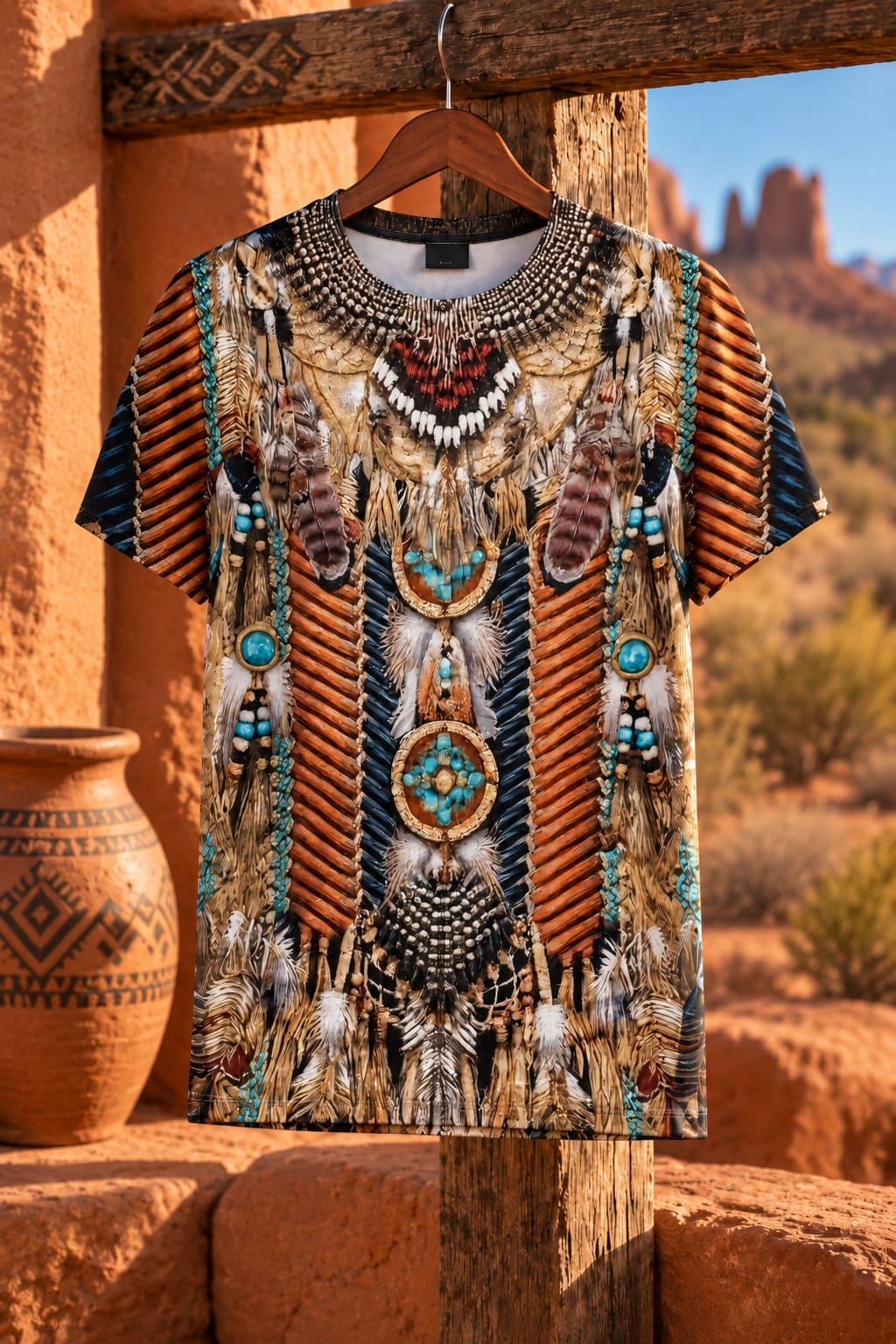 T-Shirt Motifs Indiens Claniques