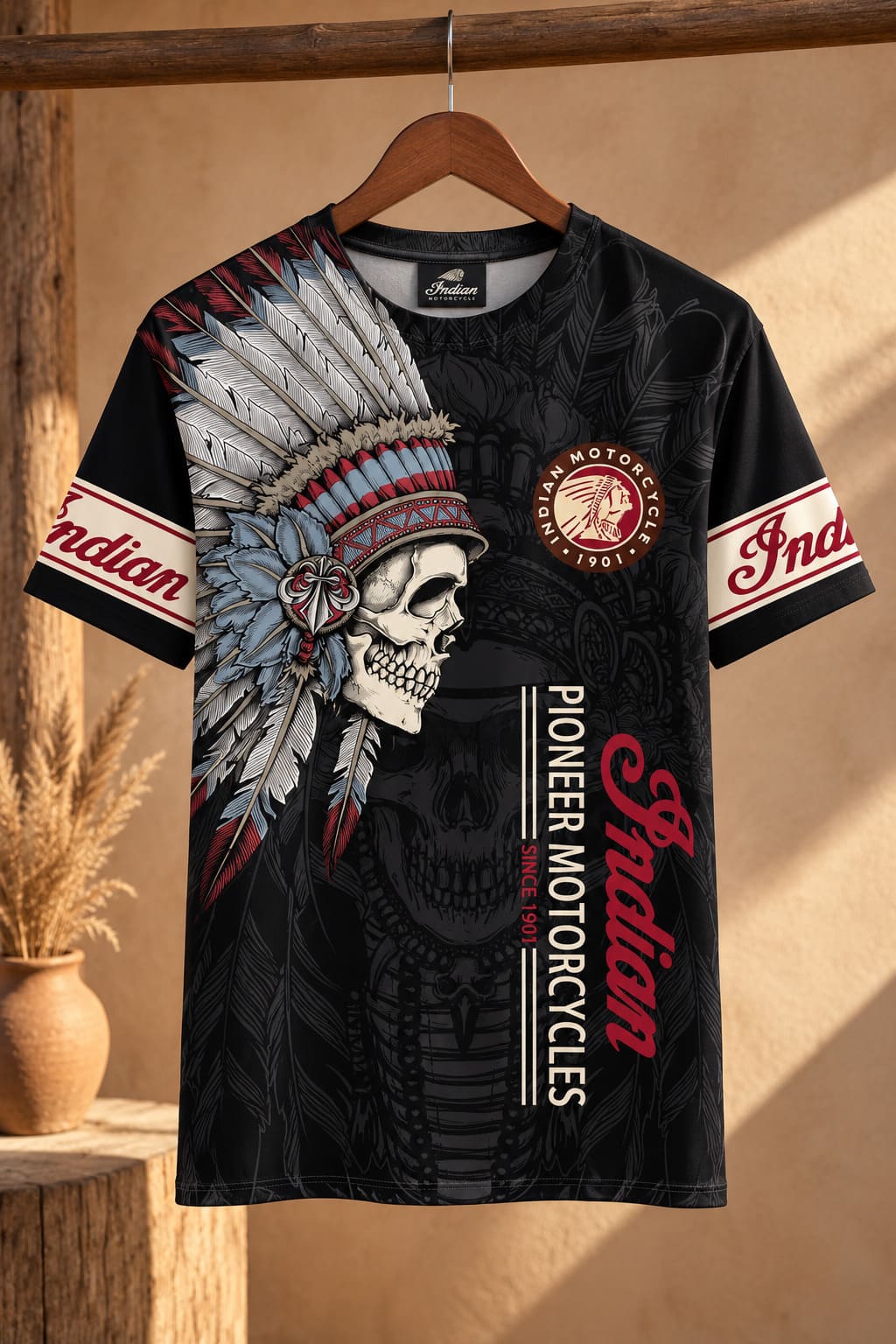 T-Shirt Tête de Mort Amérindienne