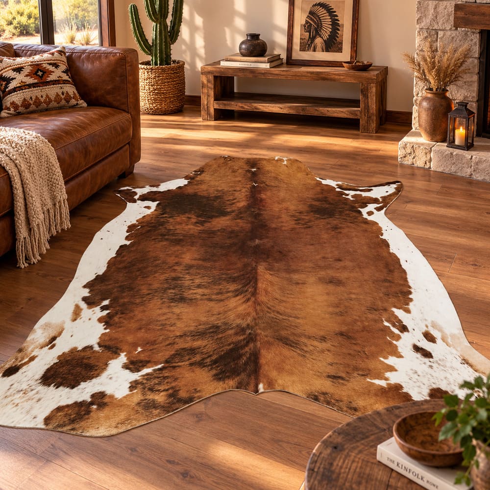 Tapis Amérindien Imitation Peau de Vache