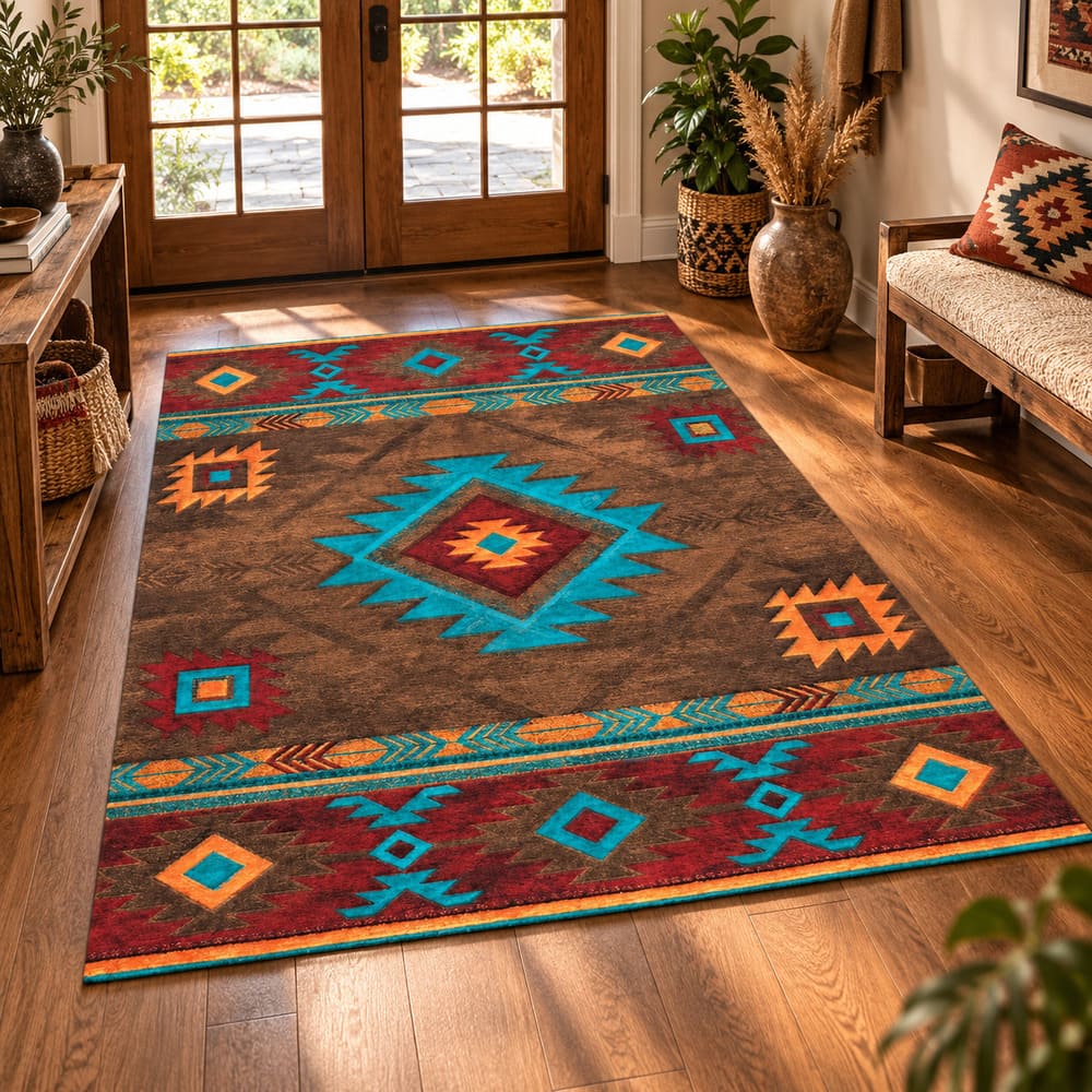 Tapis Motifs Ethniques Navajo