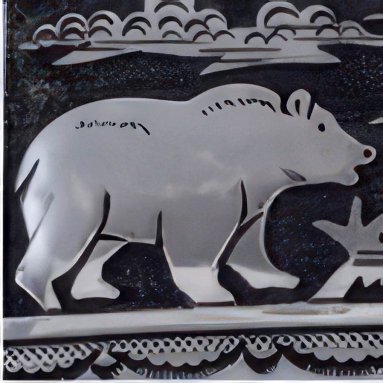 Gourde Sculptée à La Main En Forme D'ours - Art Amérindien Vintage, Objet De Collection Rare