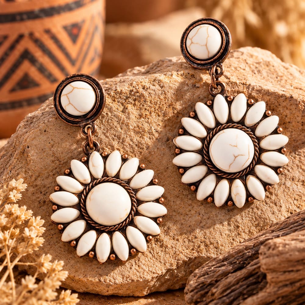 Boucles d’Oreilles Amérindiennes Rondes