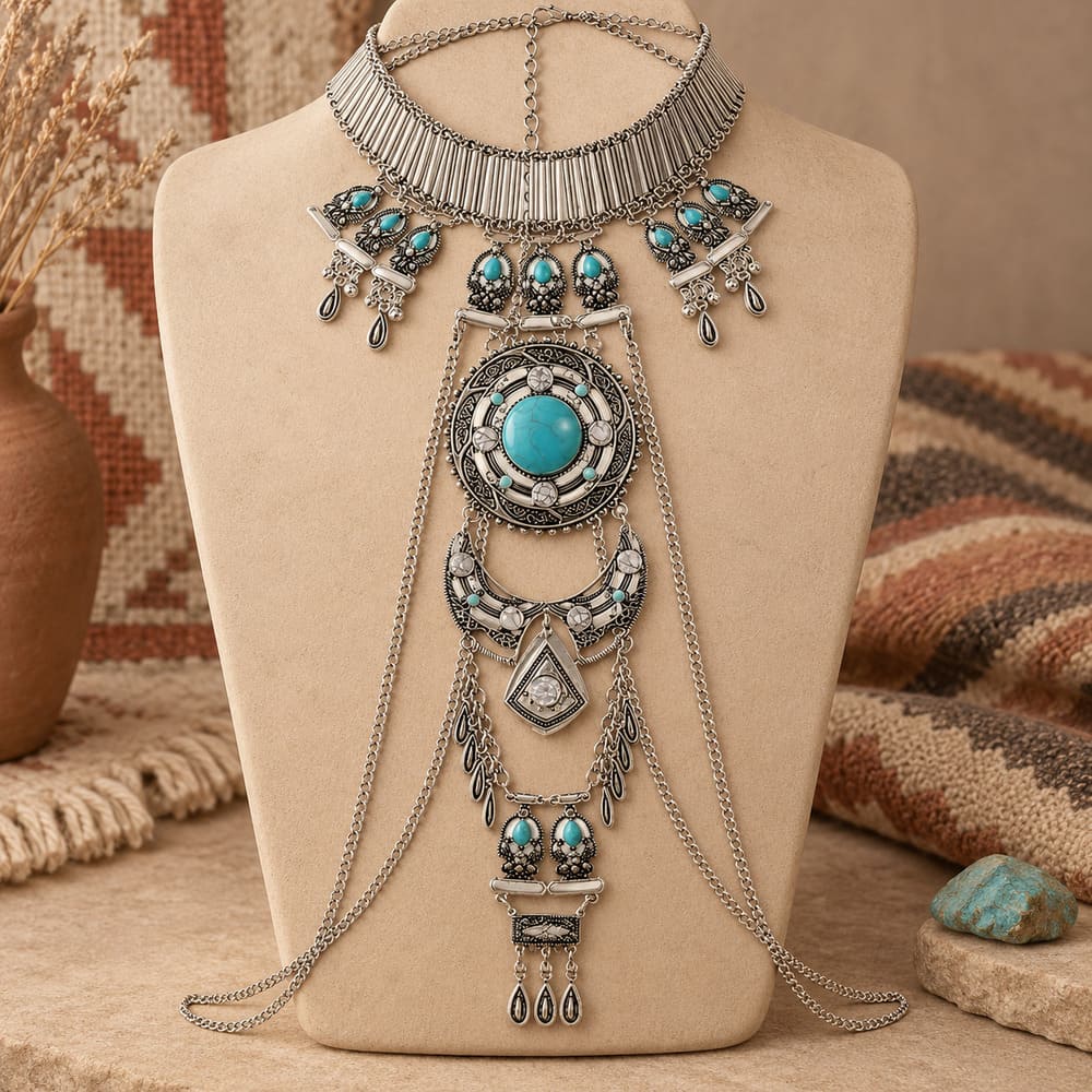 Grand Plastron Amérindien pour Femme