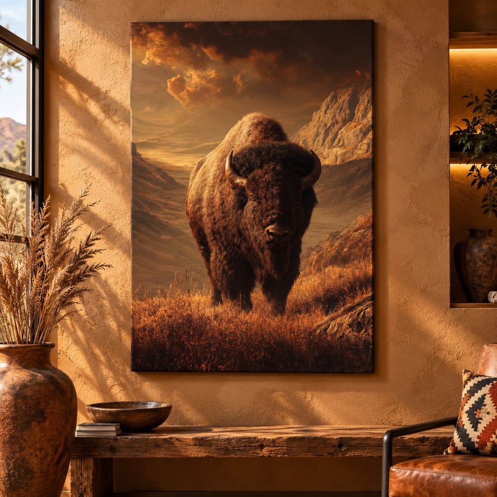 Tableau Bison Amérindien