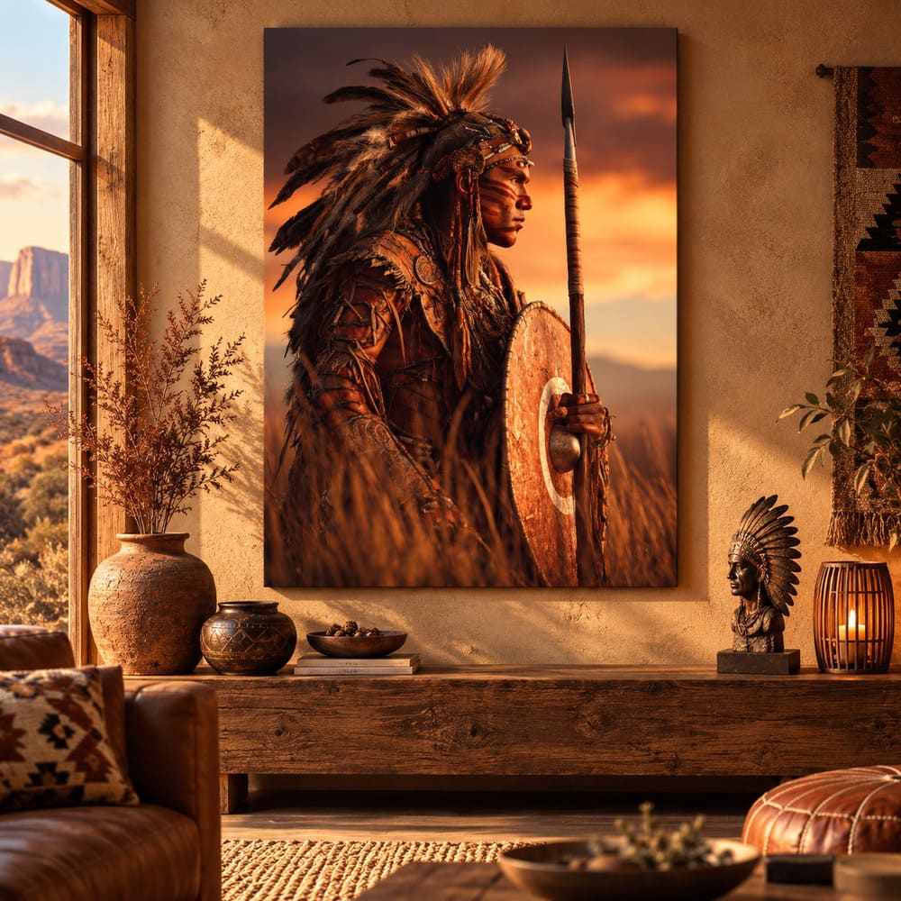 Tableau Guerrier Amérindien