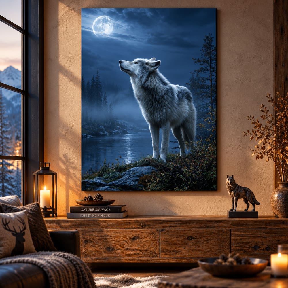 Tableau Loup Amérindien