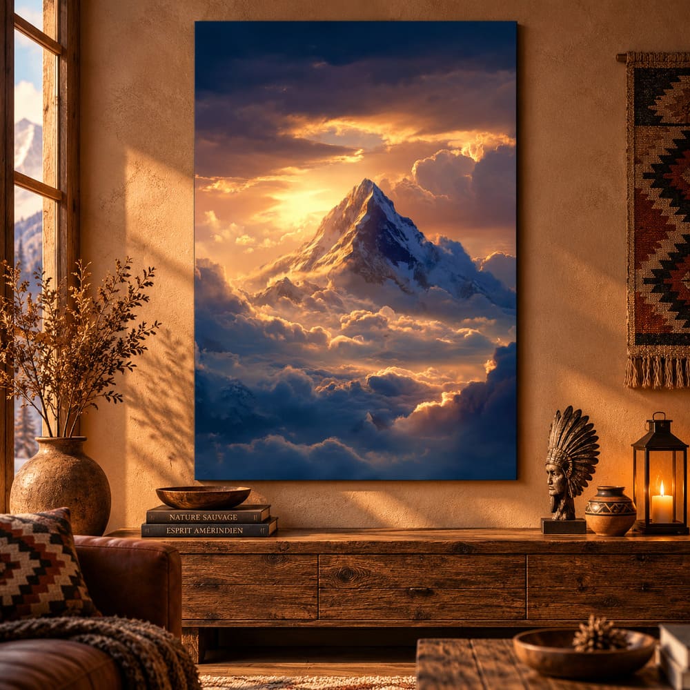 Tableau Montagne Sacrée Amérindienne