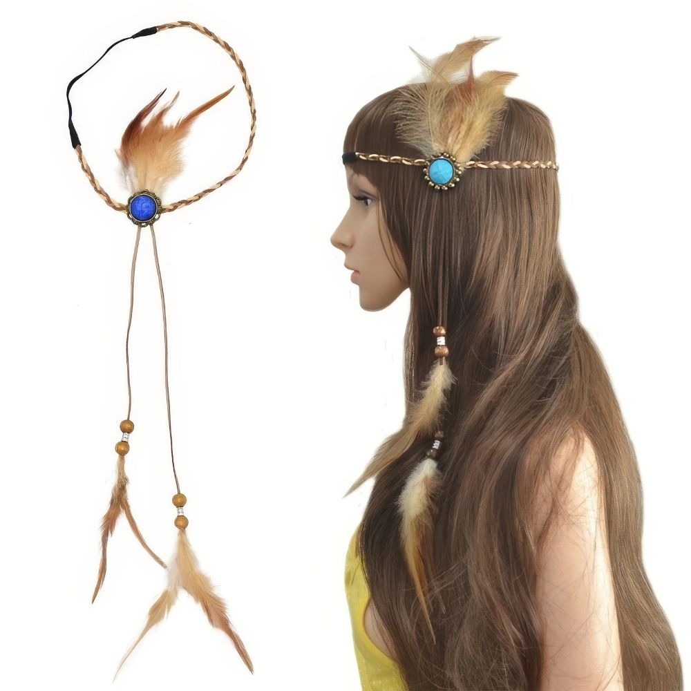 Bandeau Amérindien à Plumes pour Femme