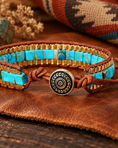 Bracelet Indien Pierres Turquoises